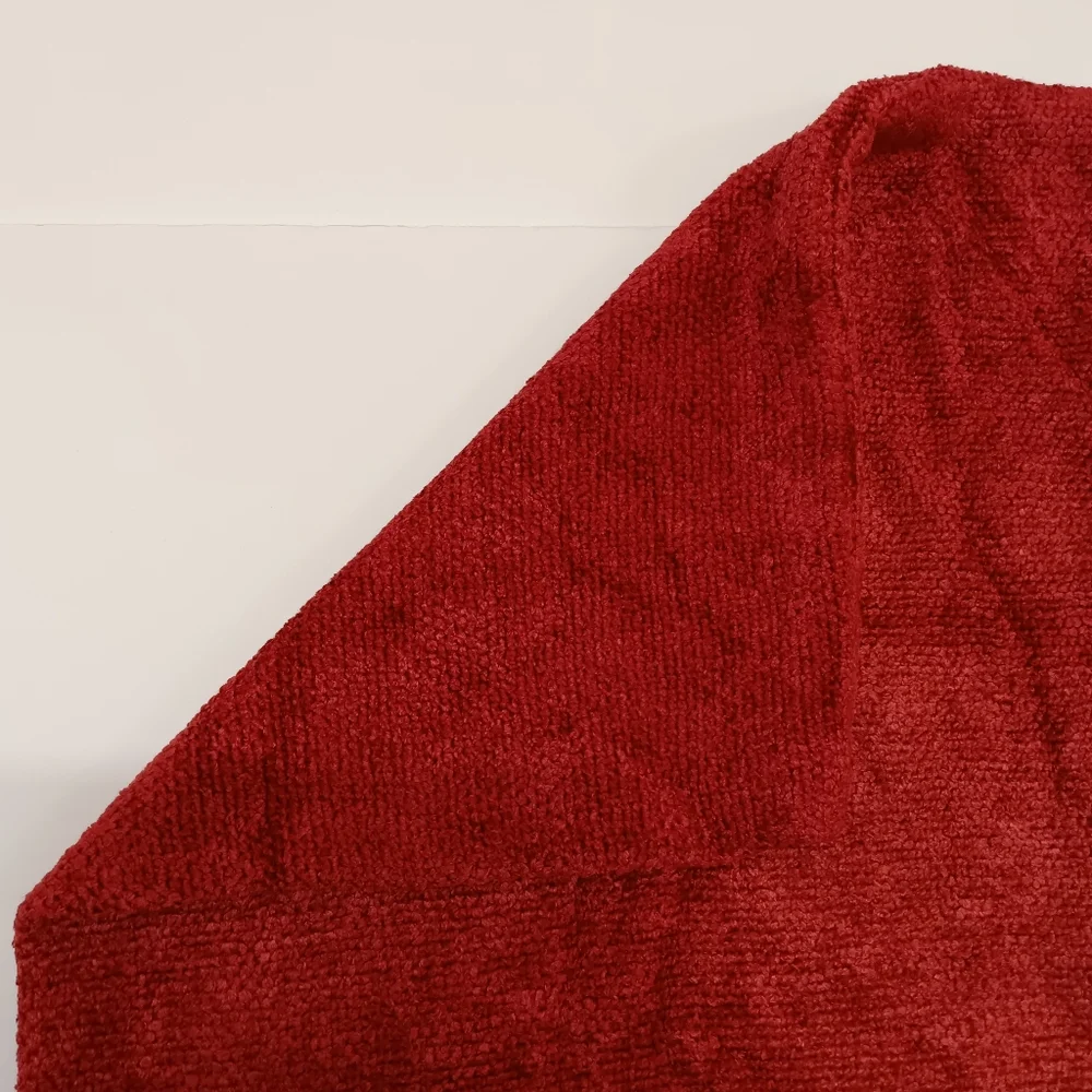 NEW Pottery Barn Chenille Knit Pillow Cranberry 18 x 18